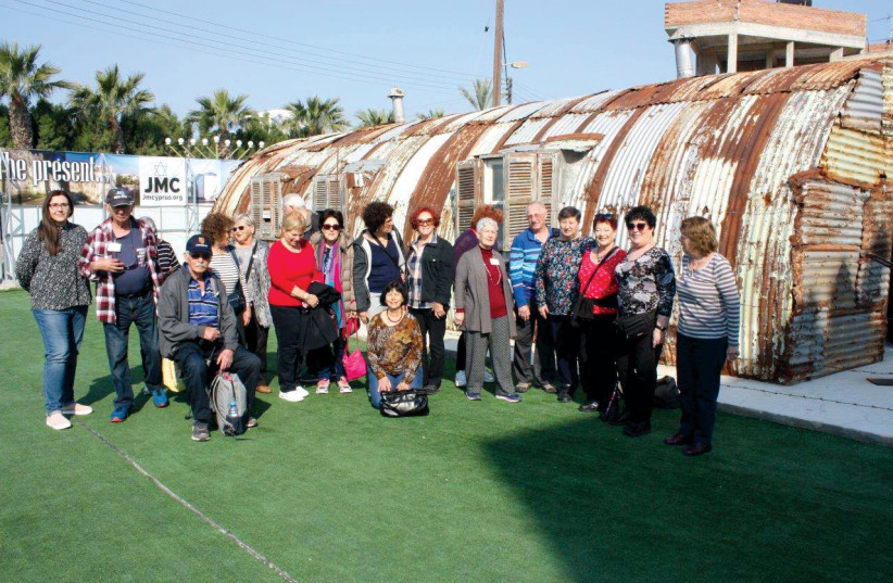  VISITORS TO an internment camp barrack in Larnaca. (credit: Chabad of Cyprus)