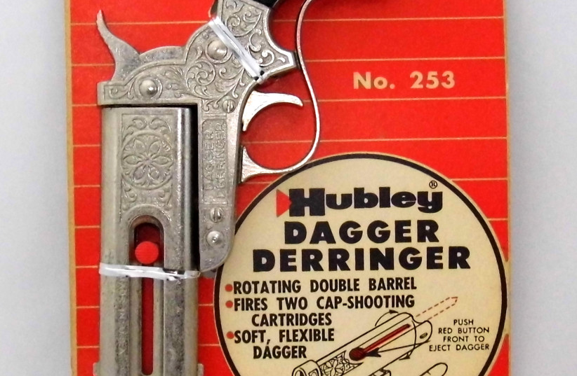  VINTAGE TOY cap gun: ‘I pulled a cap gun out of its holster on my cowboy costume and blazed away.’ (Pictured: Vintage Hubley Dagger Derringer Toy Cap Gun, No. 253, Made By The Hubley Manufacturing Company Of Lancaster Pennsylvania, 1950s). (credit: Joe Haupt/Flickr)
