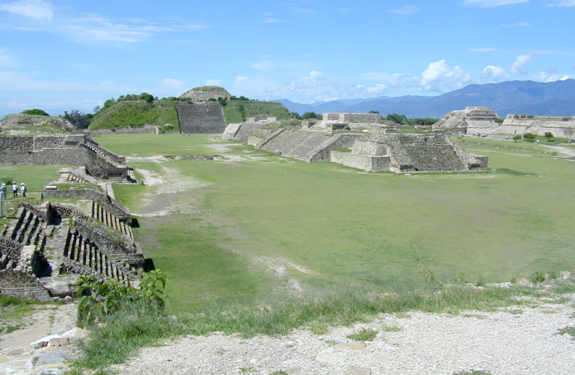 The large, open central plaza of Monte Alban, a city that lasted for 1,300 years. Photo by Linda M. Nicholas, Field Museum (photo credit: LINDA M. NICHOLAS/FIELD MUSEUM)