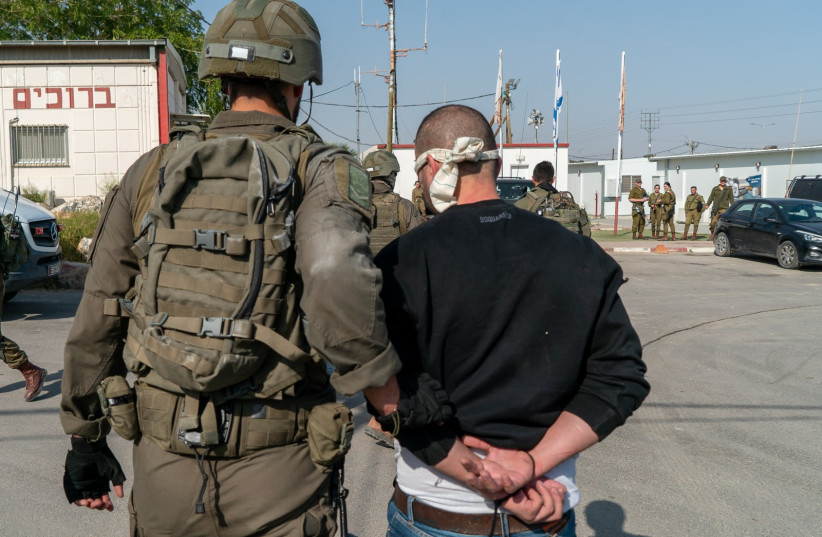 The IDF arrests the terrorists that murdered Elan Ganeles earlier this week. (photo credit: IDF SPOKESPERSON'S UNIT)