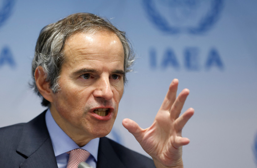 International Atomic Energy Agency (IAEA) Director General Rafael Grossi addresses a news conference during an IAEA board of governors meeting in Vienna, Austria, March 6, 2023. (photo credit: REUTERS/LEONHARD FOEGER)
