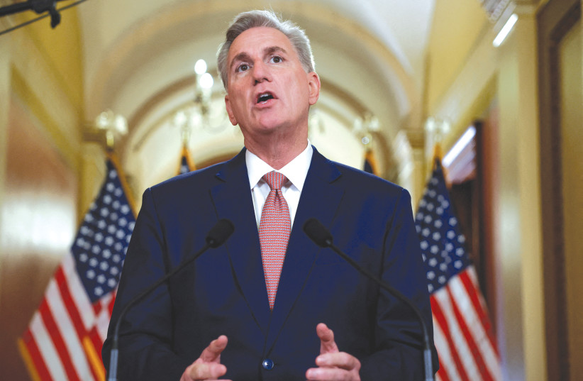  ANOTHER UPCOMING visit to Taiwan is that of Kevin McCarthy, the speaker of the US House of Representatives. (photo credit: EVELYN HOCKSTEIN/REUTERS)