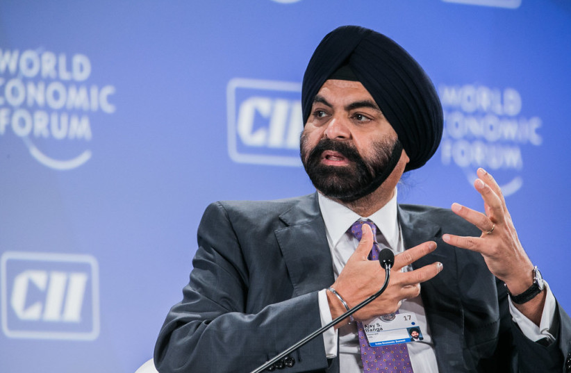  Ajay Banga at the World Economic Forum (photo credit: FLICKR)