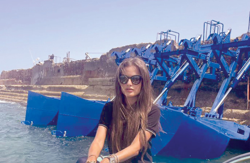  Inna Braverman at the Jaffa Eco Wave installation. (credit: Eco Wave Power)