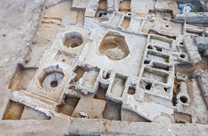  CLOSE-UP OF what was a sophisticated Byzantine wine factory producing large volumes of wine. (credit: Assaf Peretz/Israel Antiquities Authority)