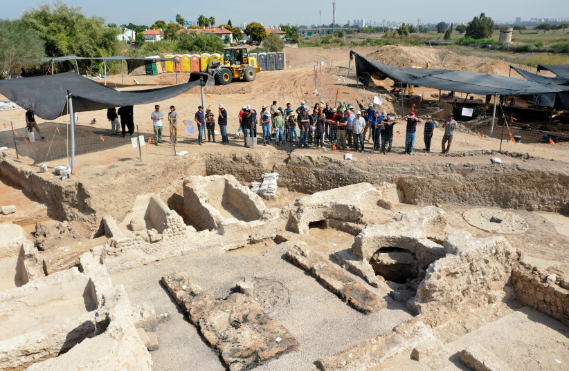  THE INITIAL discovery of the Byzantine wine complex created enormous interest worldwide. (credit: Assaf Peretz/Israel Antiquities Authority)