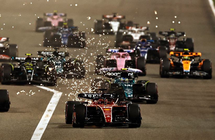 Formula One F1 - Bahrain Grand Prix - Bahrain International Circuit, Sakhir, Bahrain - March 5, 2023 Ferrari's Charles Leclerc in action at the start of the race (credit: HAMAD I MOHAMMED/REUTERS)