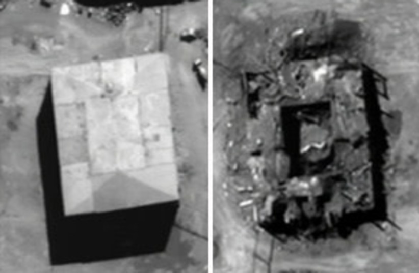  A before and after photo bombed by the Israeli Air Force of a nuclear reactor in Syria in 2007. (credit: US GOVERNMENT)