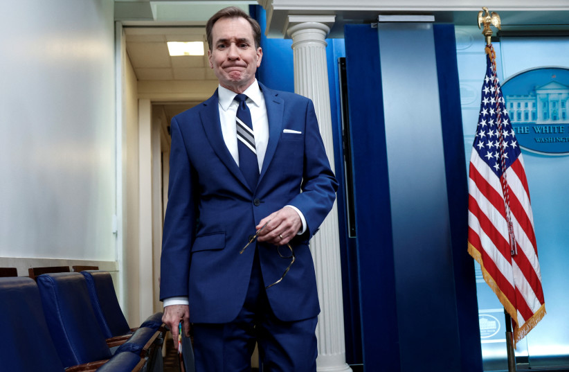 John Kirby, National Security Council Coordinator for Strategic Communications, enters the daily press briefing at the White House in Washington, US, February 17, 2023. (credit: REUTERS/EVELYN HOCKSTEIN)