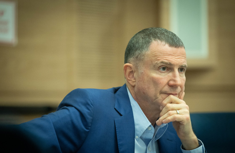  Committee Chairman Yuli Edelstein leads a Defense and Foreign Affairs Committee meeting at the Knesset, the Israeli parliament in Jerusalem on February 12, 2023. (photo credit: YONATAN SINDEL/FLASH90)