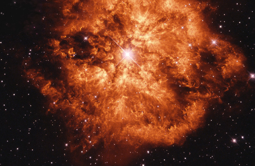 The nebula M1-67 surrounds exploding star Wolf-Rayet 124. (credit: JUDY SCHMIDT/CC0/VIA WIKIMEDIA COMMONS)