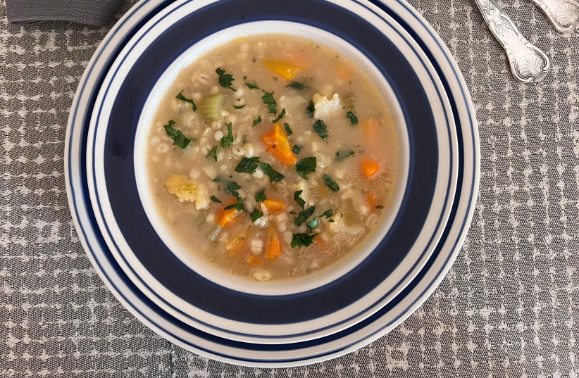  Cauliflower & barley soup (photo credit: PASCALE PEREZ-RUBIN)