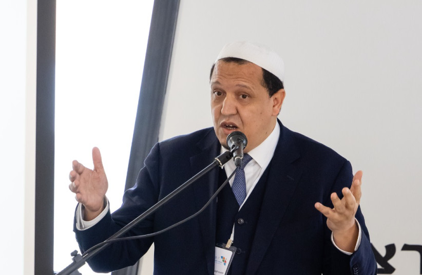  Sheikh Hassen Chalghoumi at the Gulf International Regional Conference 2023 (credit: SHAULI LENDNER)