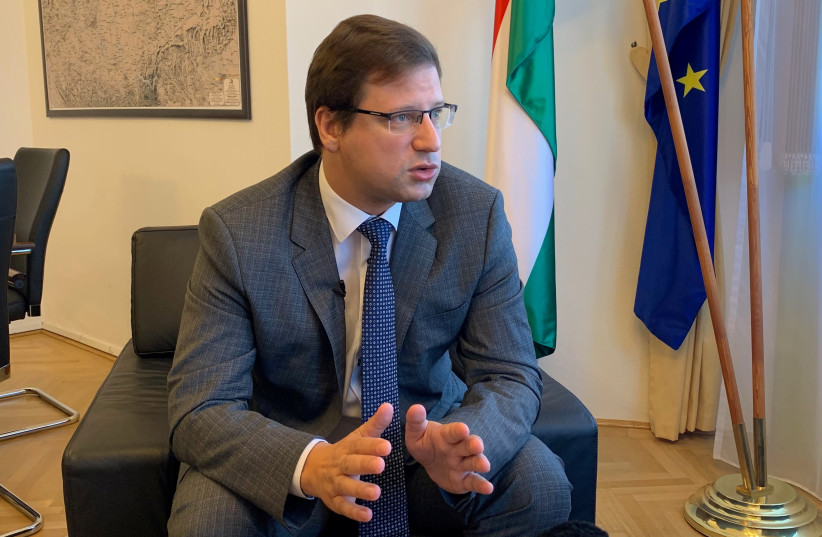 Gergely Gulyas, Hungarian Prime Minister Viktor Orban’s chief of staff speaks during an interview in his office in Budapest, Hungary on September 16, 2019. (credit: REUTERS/GERGELY SZAKACS)