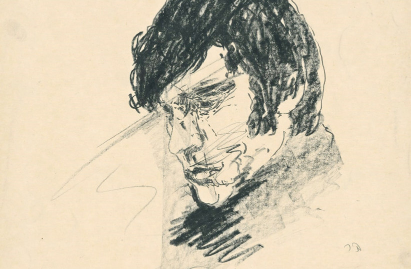  LIFSHITZ’S DRAWING of poet Yotam Reuveni. ‘My father felt connected to many writers who influenced him,’ says Nadav Lifshitz (credit: Alex Scan)