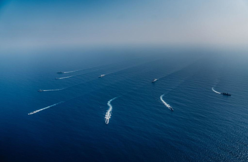  Israel takes part in naval drill with five other countries. (credit: IDF SPOKESPERSON'S UNIT)