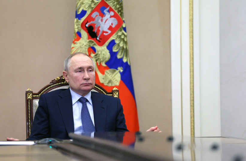  Russian President Vladimir Putin chairs a meeting with members of the Security Council via a video link in Moscow, Russia, March 31, 2023. (credit: SPUTNIK/ALEXEI BABUSHKIN/KREMLIN VIA REUTERS)