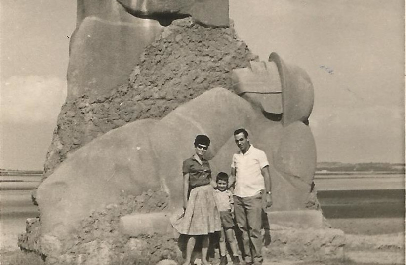  Kibbutz Nahal Oz's ''Golem'' monument before its demolition in the 1960s.  (credit: COURTESY OF MORAN FREIBACH/KIBBUTZ NAHAL OZ)