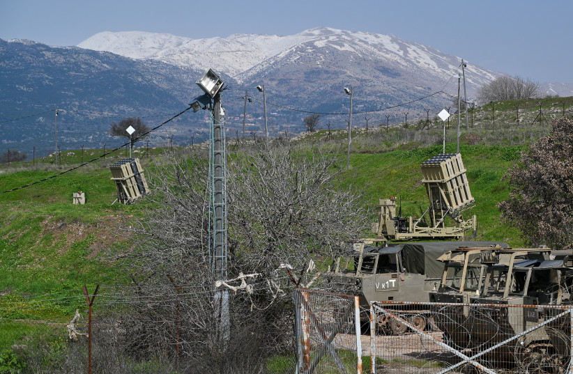  An iron dome anti-missile system seen near the Israeli border with Lebanon, on February 18, 2022 (credit: MICHAEL GILADI/FLASH90)