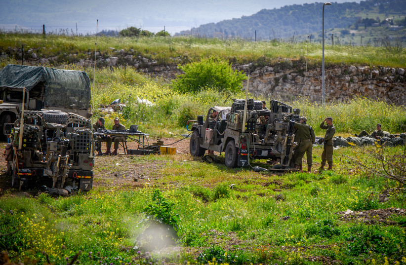 Israeli soldiers near the border with Lebanon, in northern Israel, April 7, 2023 (credit: AYAL MARGOLIN/FLASH90)