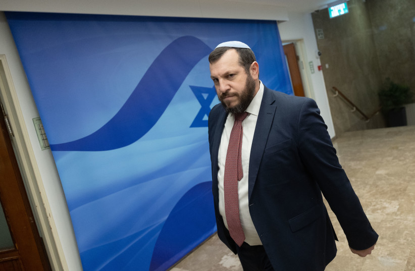  Israeli Heritage Minister Amichai Eliyahu (Otzma Yehudit) is seen visiting the Prime Minister's Office in Jerusalem, on January 29, 2023. (credit: YONATAN SINDEL/FLASH90)