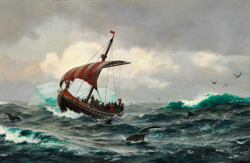  An artistic depiction of Viking sailors. Why did they leave Greenland? (Illustrative) (credit: PICRYL)