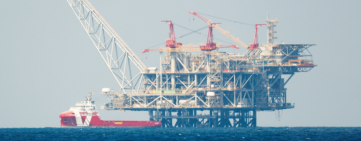 THE PRODUCTION platform of the Leviathan natural gas field in the Mediterranean Sea, off the coast of Haifa: The realization of the commercial potential of the field is in the hands of the companies. 