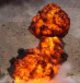  An explosion is seen at an Iranian missile and drone test at the 17th Great Prophet drill in Iran.