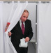 Russian President Vladimir Putin is seen at a polling station in Moscow.