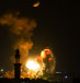  Smoke and fire rise above Khan Yunis in the southern Gaza strip, during an Israeli air strike, on August 5, 2022