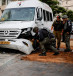  Israeli police inspect a vehicle that was damaged following rockets attack from Gaza towards Israel in Ashkelon, Israel August 6, 2022. 