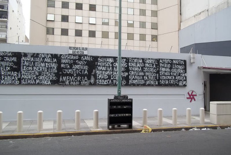 A memorial to the victims of the 1994 AMIA bombing