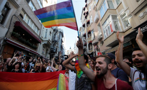 Members of LGBT community take part in a Gay Pride parade in central Istanbul, Turkey, July 1, 2018