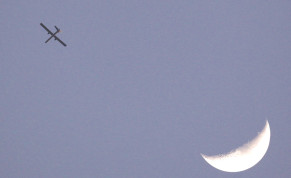 AN ISRAELI drone patrols the skies over the Gaza Strip.