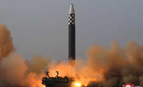  General view during the test firing of what state media report is a North Korean "new type" of intercontinental ballistic missile (ICBM) in this undated photo released on March 24, 2022 by North Korea's Korean Central News Agency (KCNA). 