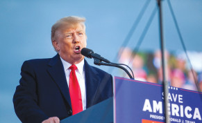  FORMER US president Donald Trump speaks at a ‘Save America’ rally in North Carolina last month. Trump is either the American Messiah or the American Putin. There is nothing in between.