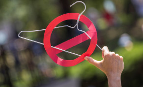  BACK TO the days of backroom abortions? Abortion rights activist holds a hanger during demonstrations across America, in New Orleans, May 14.