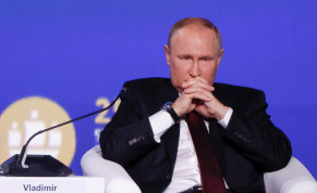Russian President Vladimir Putin attends a session of the St. Petersburg International Economic Forum (SPIEF) in Saint Petersburg, Russia