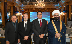   Left to Right, Pastor Carlos Luna Lam, Rabbi Elie Abadie, Ambassador Danny Danon, Imam Mohammad Tawhidi at the First Annual Abraham Accords Global Leadership Summit in Rome