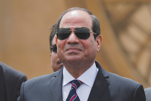 EGYPTIAN PRESIDENT Abdel Fattah al-Sisi attends a ceremony in Ismailia, Egypt, in 2019 (photo credit: AMR ABDALLAH DALSH / REUTERS)