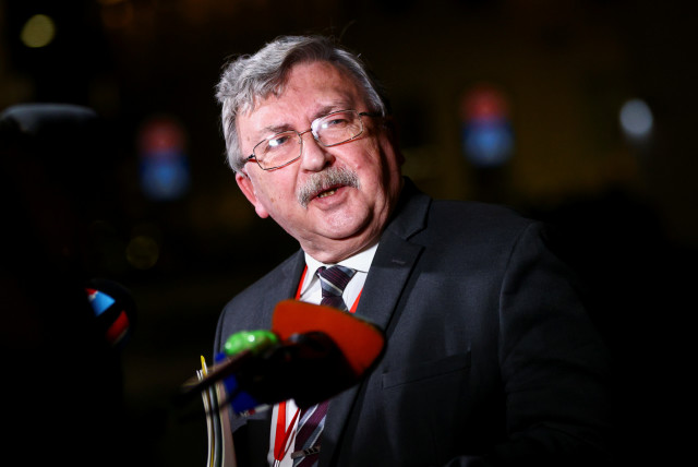  Russia's Governor to the International Atomic Energy Agency (IAEA) Mikhail Ulyanov briefs the media after a meeting of the Joint Comprehensive Plan of Action (JCPOA) in Vienna, Austria, November 29, 2021. (photo credit: REUTERS/LISI NIESNER)