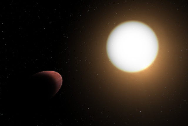  Artist impression of planet WASP-103b and its host star.