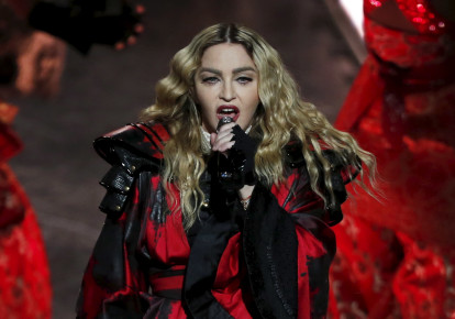 Madonna performs during her Rebel Heart Tour concert at Studio City in Macau, China February 20, 2016.  (photo credit: BOBBY YIP/ REUTERS)