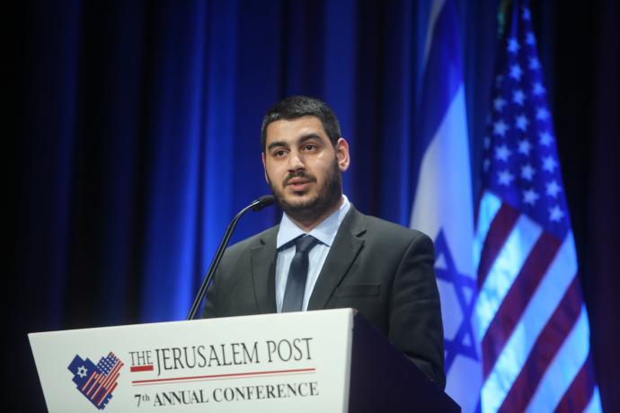 Jonathan Elkhoury, an Israeli-Christian resident of Haifa part of Reservists on Duty at the 7th Annual JPost Conference in NY (Credit: MARC ISRAEL SELLEM)