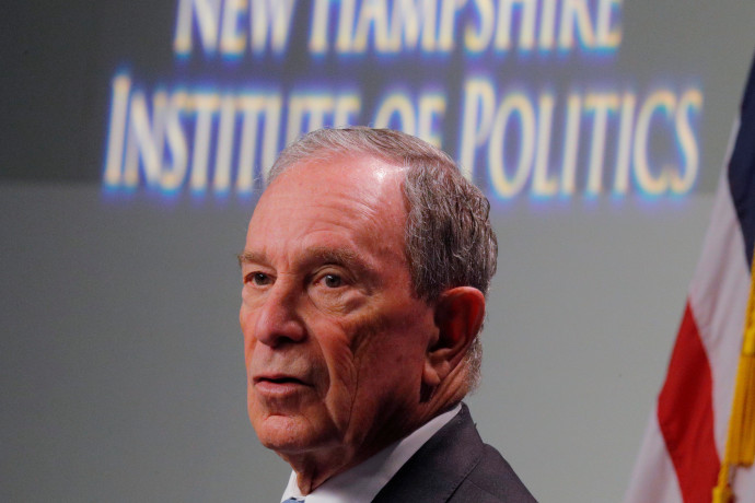 Former New York City Mayor and possible 2020 Democratic presidential candidate Michael Bloomberg speaks at the Institute of Politics at Saint Anselm College in Manchester, New Hampshire, U.S., January 29, 2019.BRIAN SNYDER/REUTERS