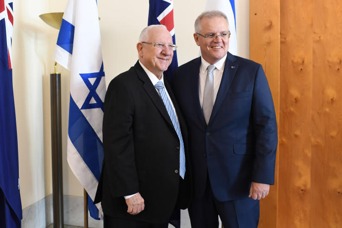 President Rivlin with Australian Prime Minister Scott MorrisonKOBY GIDEON/GPO