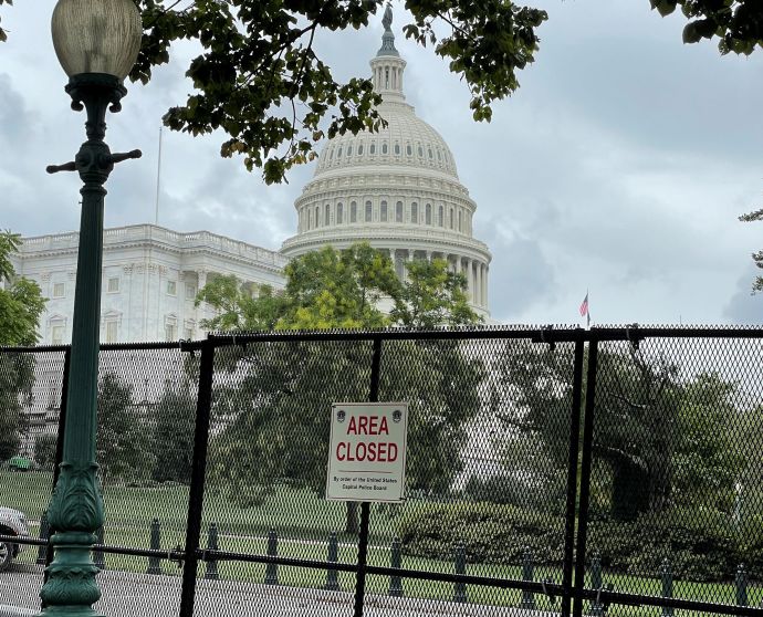 Security fencing is seen near the US Capitol ahead of rally in support of the Jan. 6 defendants in WashingtonREUTERS/MICHAEL WEEKES