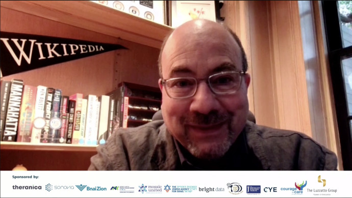 Craig Newmark speaking remotely at the Jerusalem Post Conference, October 12, 2021