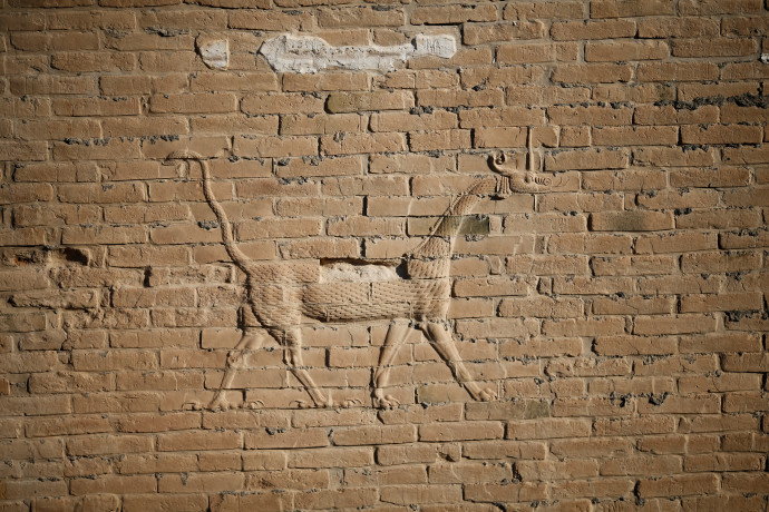 A view of a dragon on the wall of the ancient city of Babylon near Hilla (Credit: REUTERS/THAIER AL-SUDANI)