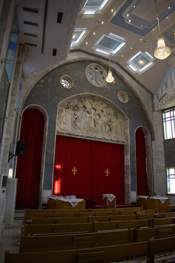 Interior view of the Church of Saint John the Baptist, an Assyrian Church of the East cathedral in Ankawa (Credit: Wikimedia)